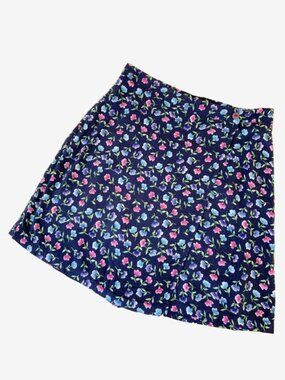 Vintage Floral Print Rayon Skort Shorts / size Medium